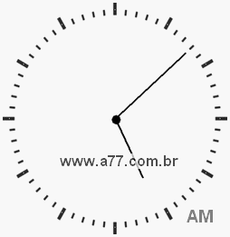 Relógio com Número Arábico Marcando 5h8min