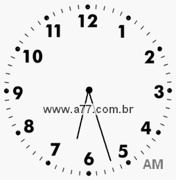 Relógio com Número Arábico Marcando 6h27min
