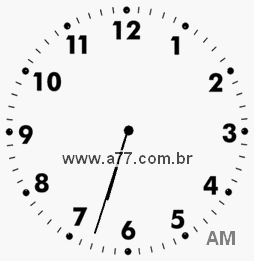 Relógio com Número Arábico Marcando 6h33min