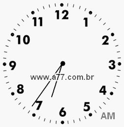 Relógio com Número Arábico Marcando 6h36min