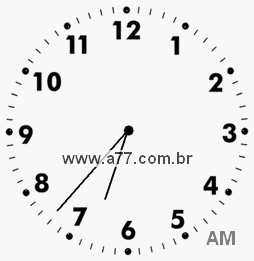 Relógio com Número Arábico Marcando 6h37min