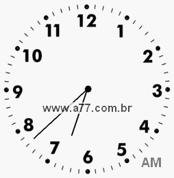 Relógio com Número Arábico Marcando 6h38min