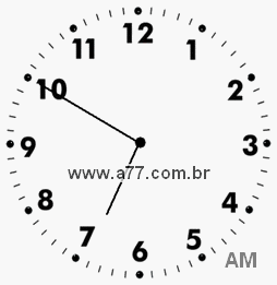 Relógio com Número Arábico Marcando 6h50min
