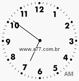 Relógio com Número Arábico Marcando 6h51min