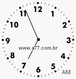 Relógio com Número Arábico Marcando 6h56min