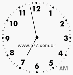 Relógio com Número Arábico Marcando 6h58min