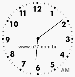 Relógio com Número Arábico Marcando 6h9min