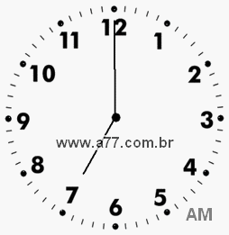 Relógio com Número Arábico Marcando 7h0min