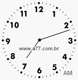 Relógio com Número Arábico Marcando 7h12min