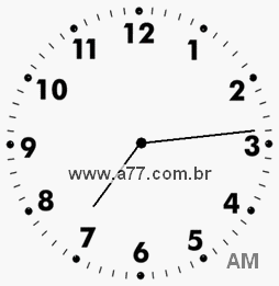 Relógio com Número Arábico Marcando 7h14min