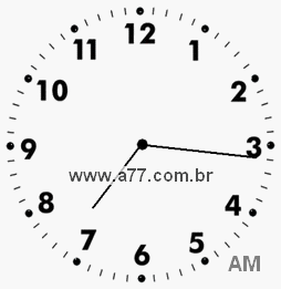 Relógio com Número Arábico Marcando 7h16min