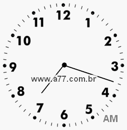 Relógio com Número Arábico Marcando 7h18min
