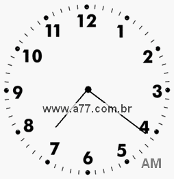 Relógio com Número Arábico Marcando 7h21min