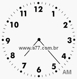Relógio com Número Arábico Marcando 7h23min