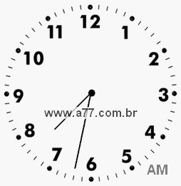 Relógio com Número Arábico Marcando 7h32min