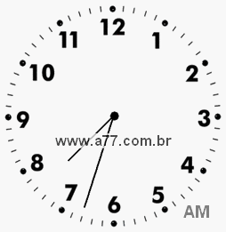 Relógio com Número Arábico Marcando 7h33min
