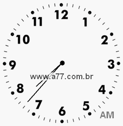 Relógio com Número Arábico Marcando 7h37min