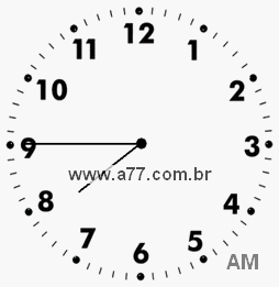 Relógio com Número Arábico Marcando 7h45min