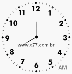 Relógio com Número Arábico Marcando 8h0min