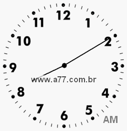 Relógio com Número Arábico Marcando 8h10min