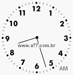 Relógio com Número Arábico Marcando 8h27min