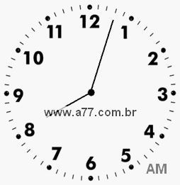 Relógio com Número Arábico Marcando 8h3min