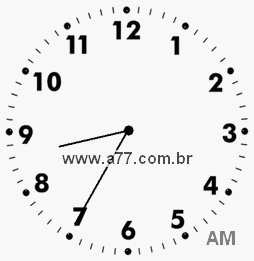 Relógio com Número Arábico Marcando 8h35min