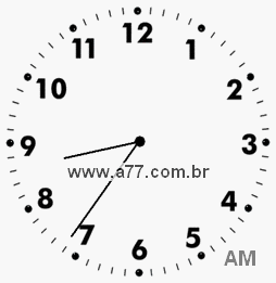 Relógio com Número Arábico Marcando 8h36min