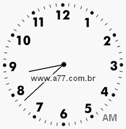Relógio com Número Arábico Marcando 8h38min