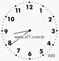 Relógio com Número Arábico Marcando 8h39min