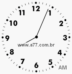 Relógio com Número Arábico Marcando 8h4min
