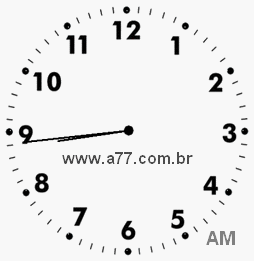 Relógio com Número Arábico Marcando 8h44min