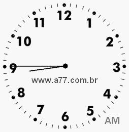 Relógio com Número Arábico Marcando 8h45min