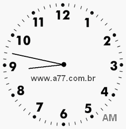 Relógio com Número Arábico Marcando 8h47min