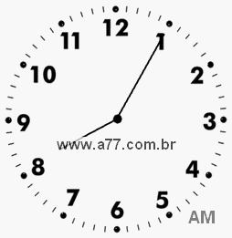 Relógio com Número Arábico Marcando 8h5min