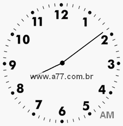 Relógio com Número Arábico Marcando 8h9min