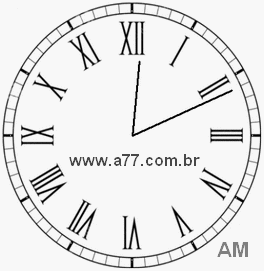 Relógio com Número Romano Marcando 0h11min