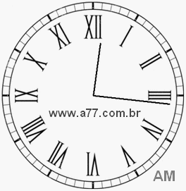 Relógio com Número Romano Marcando 0h16min