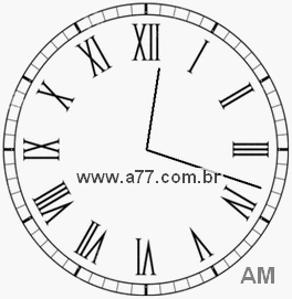 Relógio com Número Romano Marcando 0h18min