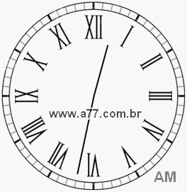 Relógio com Número Romano Marcando 0h32min