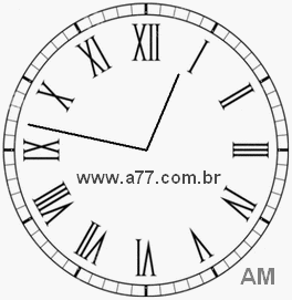 Relógio com Número Romano Marcando 0h47min
