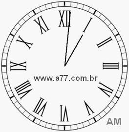 Relógio com Número Romano Marcando 1h1min