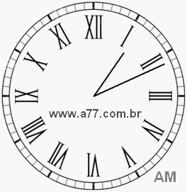 Relógio com Número Romano Marcando 1h11min
