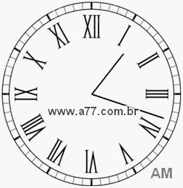 Relógio com Número Romano Marcando 1h18min