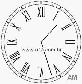Relógio com Número Romano Marcando 1h27min