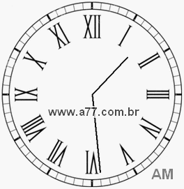 Relógio com Número Romano Marcando 1h29min
