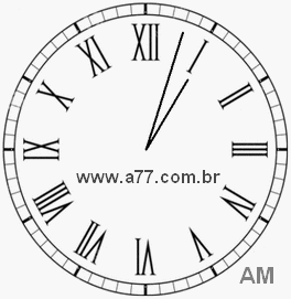 Relógio com Número Romano Marcando 1h3min