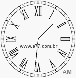 Relógio com Número Romano Marcando 1h31min