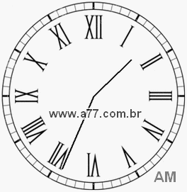Relógio com Número Romano Marcando 1h34min
