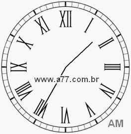 Relógio com Número Romano Marcando 1h35min